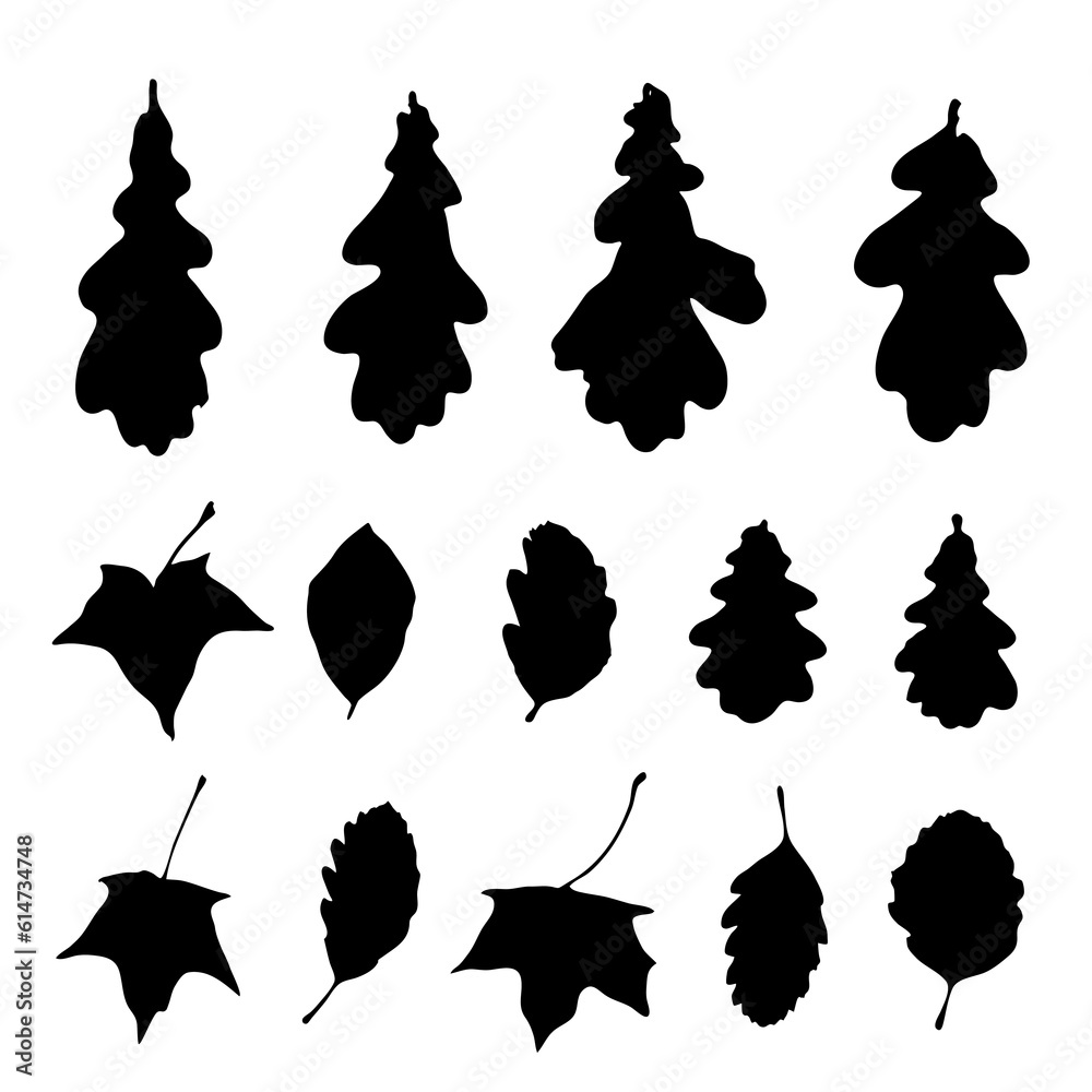 Autumn Leaf Icon Isolated, Black Autumn Tree Leaves Symbol, Simple Foliage Silhouette, Fall Leaf Contour Autumn Leaf Icon Isolated, Black Autumn Tree Leaves Symbol, Simple Foliage Silhouette, Fall Leaf Contour