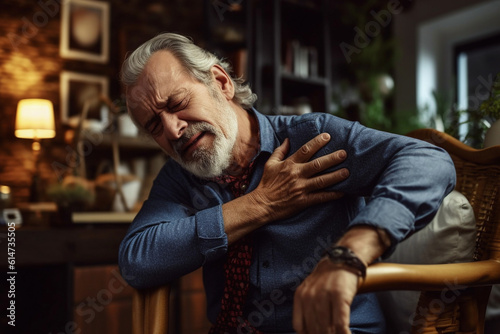 Old man with shoulder pain