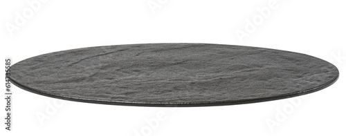 Valokuva Empty black oval board for serving food on a white isolated background