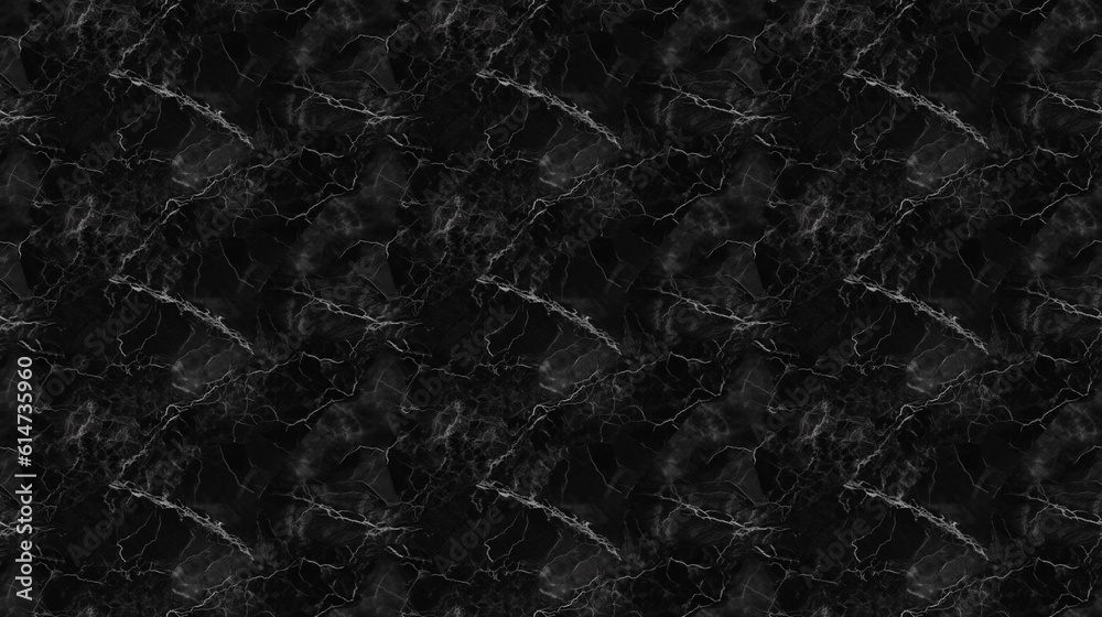 Seamless black marble pattern, created with generative AI technology
