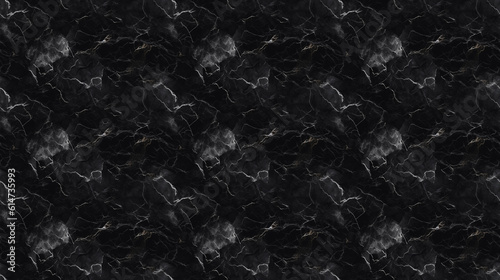 Seamless black marble pattern, created with generative AI technology