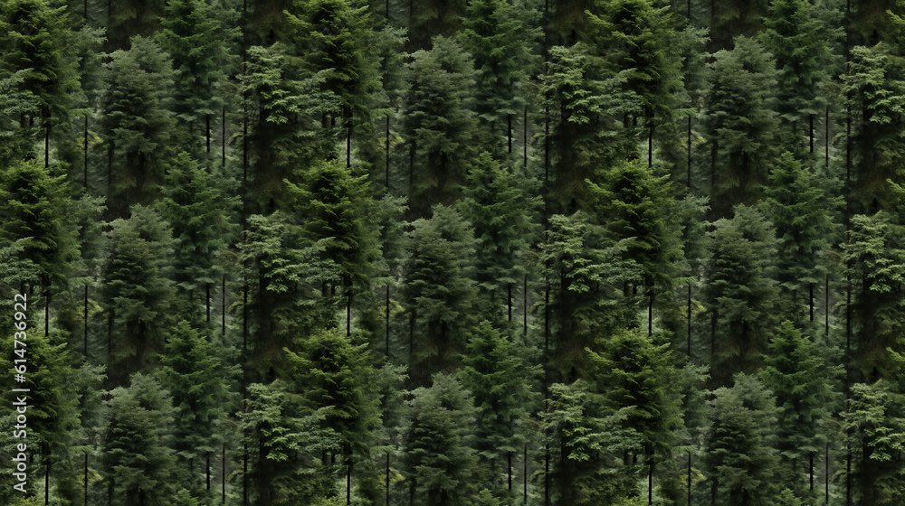 Seamless forest pattern, created with generative AI technology Seamless forest pattern, created with generative AI technology