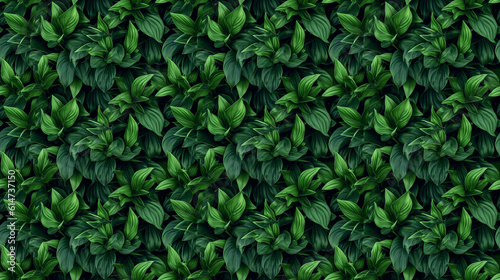 Seamless leaves pattern, created with generative AI technology