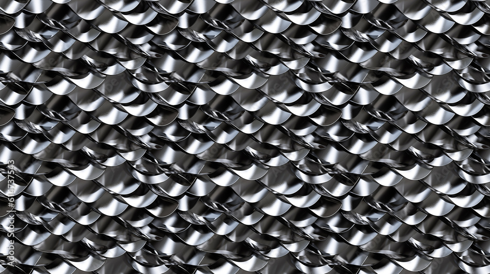 Seamless shiny metal pattern, created with generative AI technology Seamless shiny metal pattern, created with generative AI technology