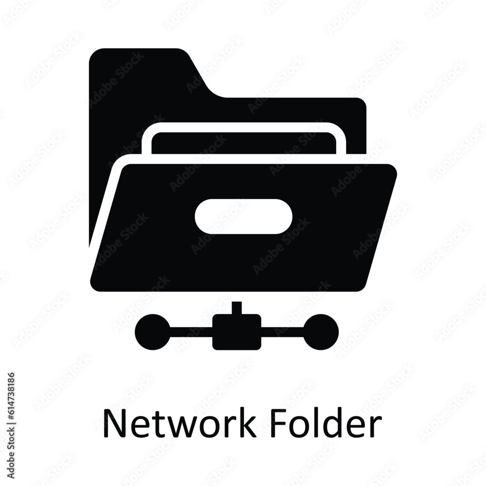 Network Folder Vector Solid Icon Design illustration. Network and communication Symbol on White background EPS 10 File Network Folder Vector Solid Icon Design illustration. Network and communication Symbol on White background EPS 10 File