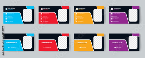 Double-sided modern creative corporate business card template. Portrait and landscape orientation. Horizontal and vertical layout. Vector illustration