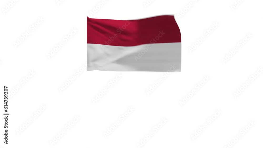 3D rendering of the flag of Indonesia waving in the wind. 3D rendering of the flag of Indonesia waving in the wind.
