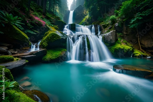 waterfall in the forest © qaiser