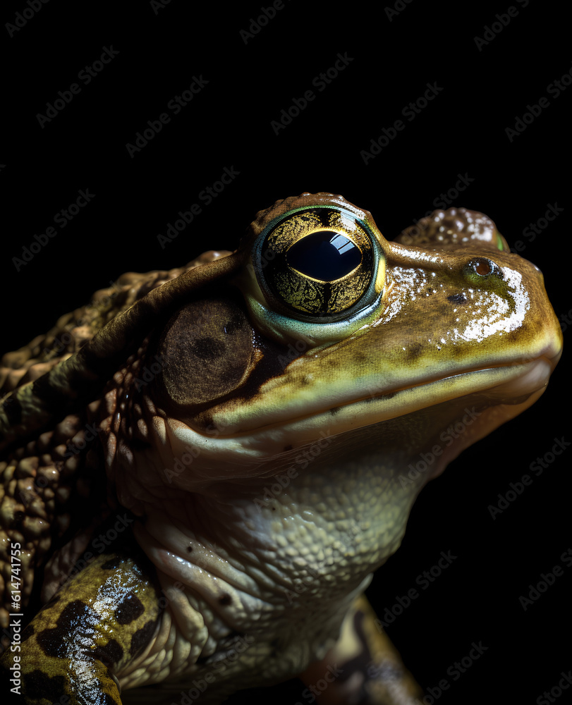 Fototapeta premium Frog profile portrait - Generative AI