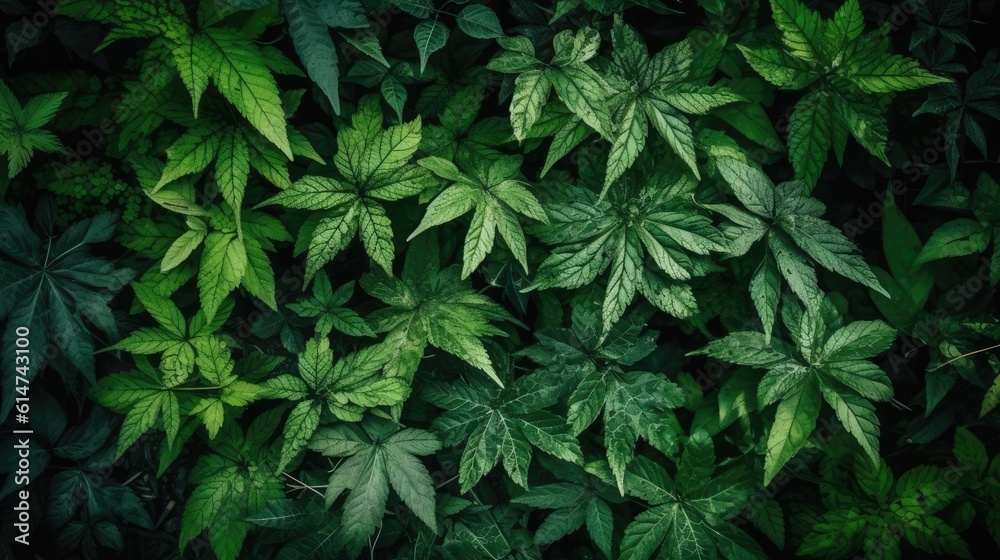 Green foliage background Green foliage background
