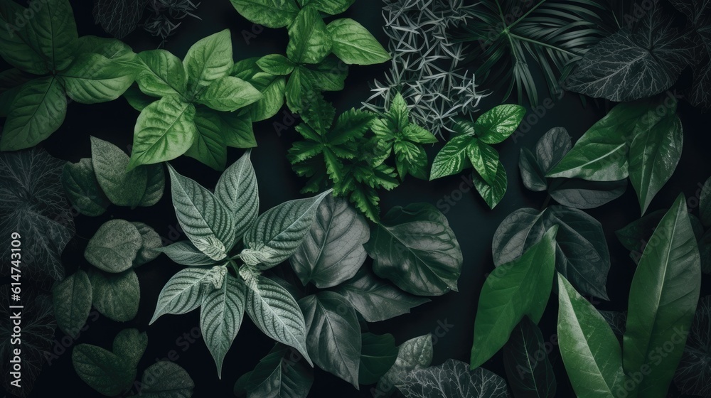 Green foliage background Green foliage background