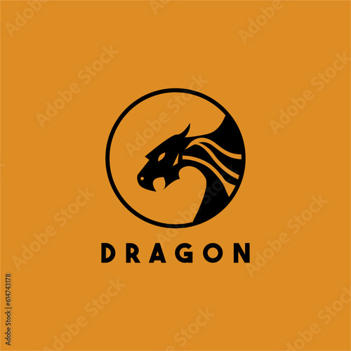 Modern dragon mascot logo design. Dragon vector icon stylized as being in a circle