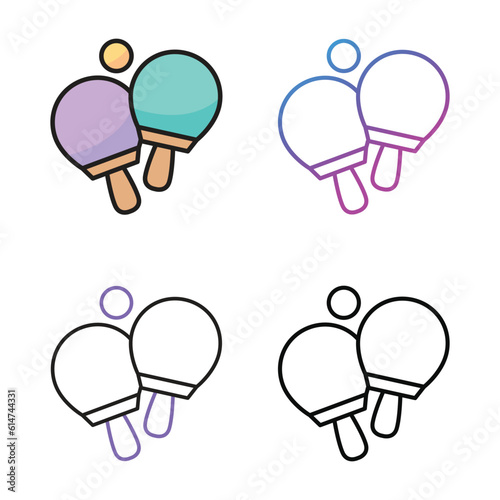Ping pong icon design in four variation color