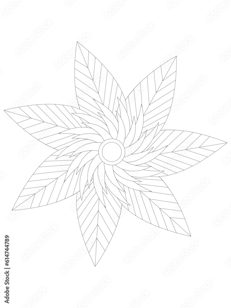 
   Flowers  Leaves Coloring page Adult.Contour drawing of a mandala on a white background.  Vector illustration Floral Mandala Coloring Pages, Flower Mandala Coloring Page, Coloring Page For Adul    