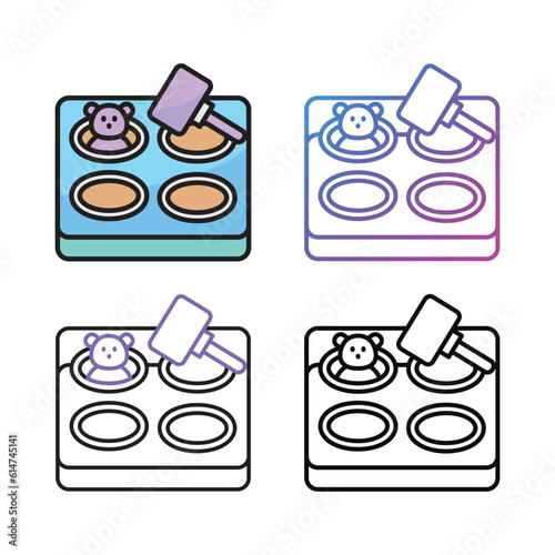 Mole game icon design in four variation color