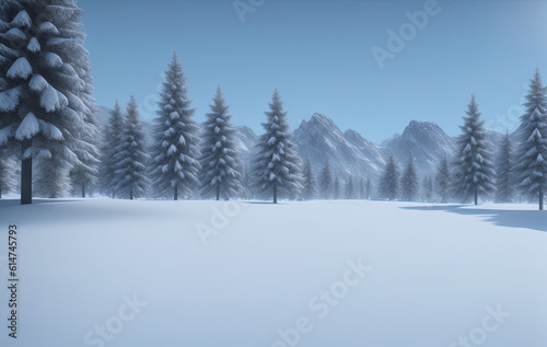 Winter Christmas mood. Winter landscape. Ai generated technology © inteamvideo