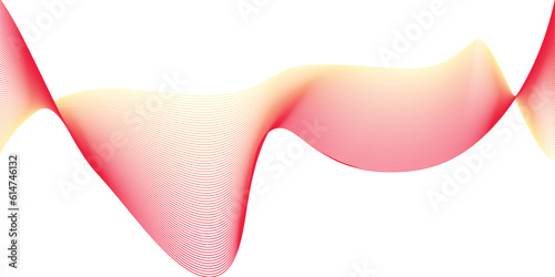 Red and yellow shade waves abstract shapes line art pattern background vector wavy lines