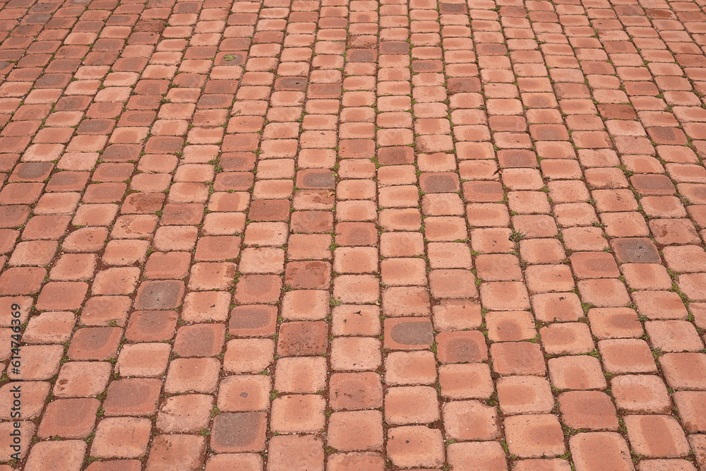 road made of orange bricks road made of orange bricks