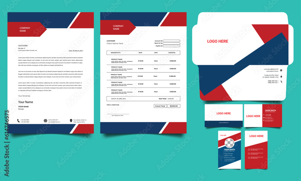 stationery design items set. Corporate identity design stationery design items set. Corporate identity design