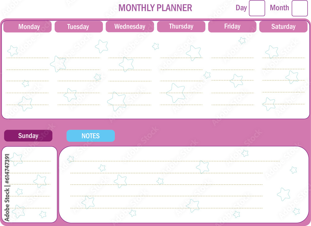 Monthly Planner, Organizer Planner, paper, note, template en inglés Monthly Planner, Organizer Planner, paper, note, template en inglés