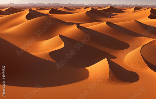 Desert Sand Mountain Scenery. Ai generated technology