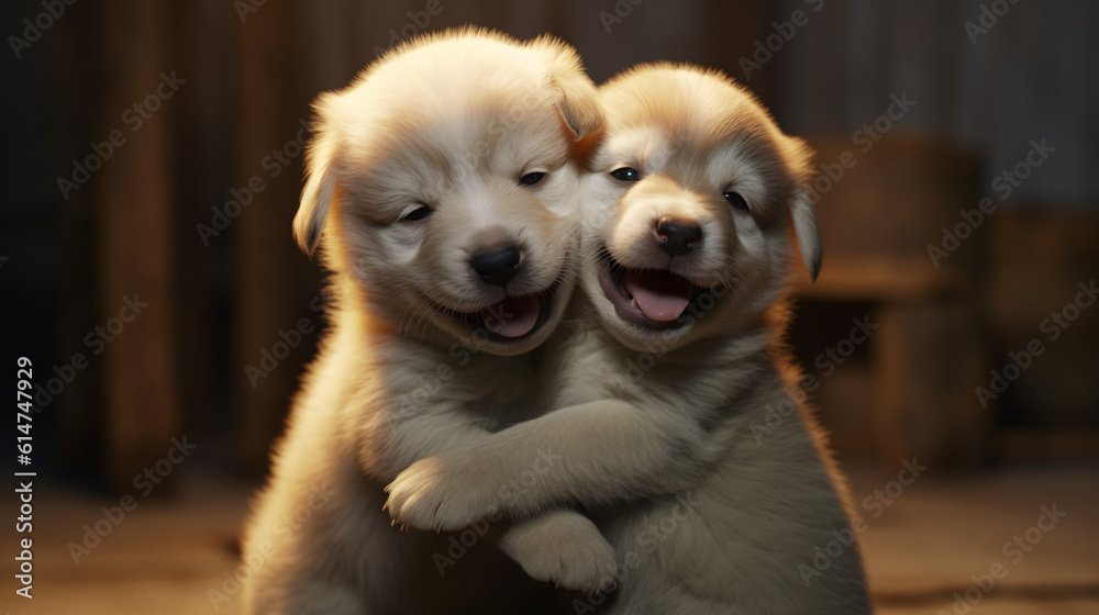 Dogs hugging each other Dogs hugging each other
