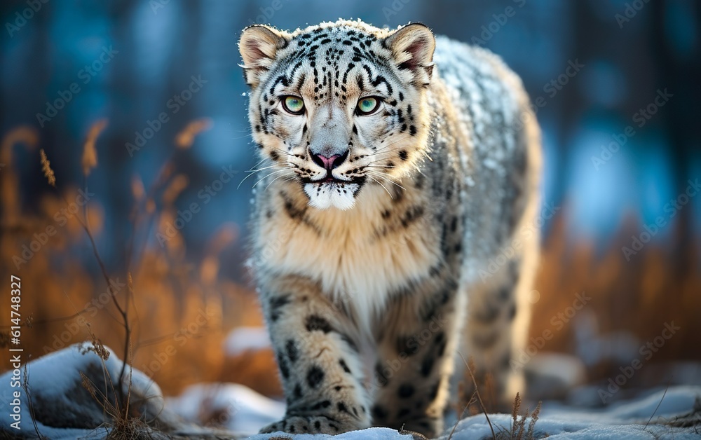 Fototapeta premium Portrait of a Leopard in nature created with Generative AI technology