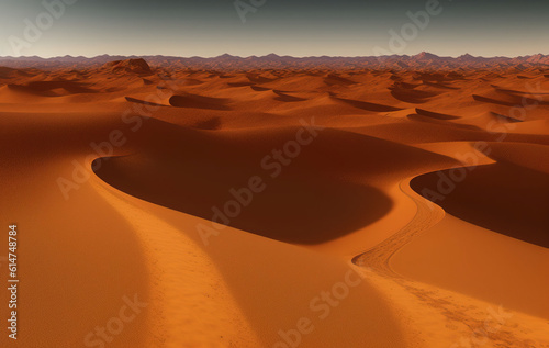 Desert Sand Mountain Scenery. Ai generated technology