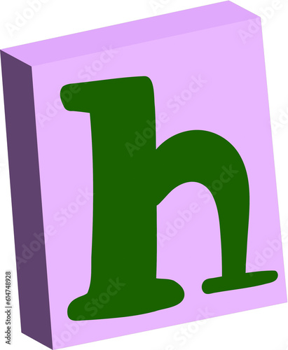 3D Vintage letter H photo