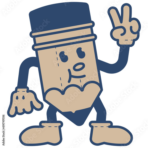 pencil retro cartoon illustration