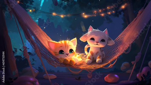The photo depicts an adorable scene of a puppy and a kitten cuddled together, showcasing the pure innocence and sweetness of their bond. Their tiny bodies rest comfortably against each other, creating
