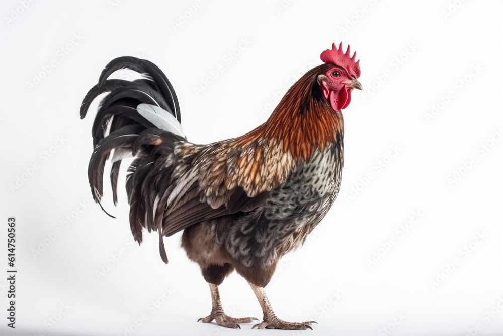 Fototapeta premium Farm rooster isolated on white background.