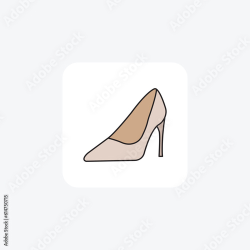 Pointed Toe Shoes Sharp Sophistication Simple and sleek Flat Icon Design on White background

