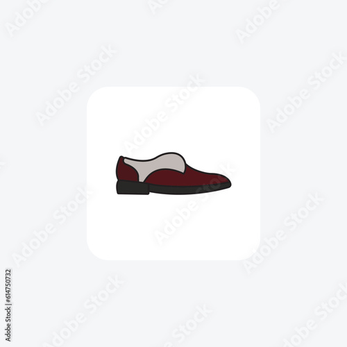 Lace-Up Shoes Tied to StyleVector Flat Icon Isolated on white Background

 photo