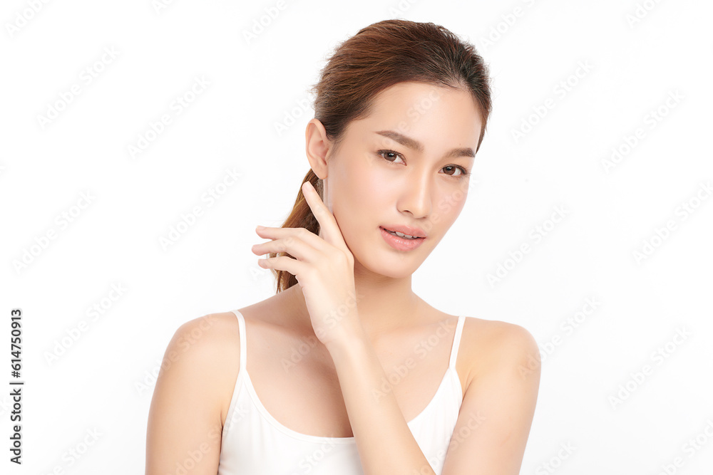 Beautiful young asian woman with clean fresh skin on white background, Face care, Facial treatment, Cosmetology, beauty and spa, Asian women portrait. Beautiful young asian woman with clean fresh skin on white background, Face care, Facial treatment, Cosmetology, beauty and spa, Asian women portrait.