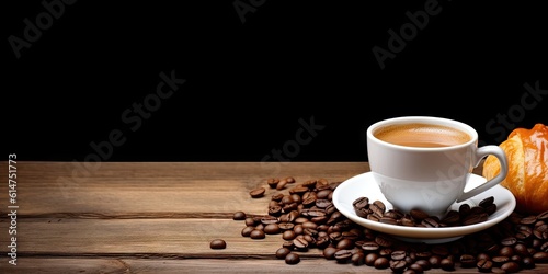 Morning Delight. Close Up of Brown Espresso with Brown Coffee Drink on a Wooden Table