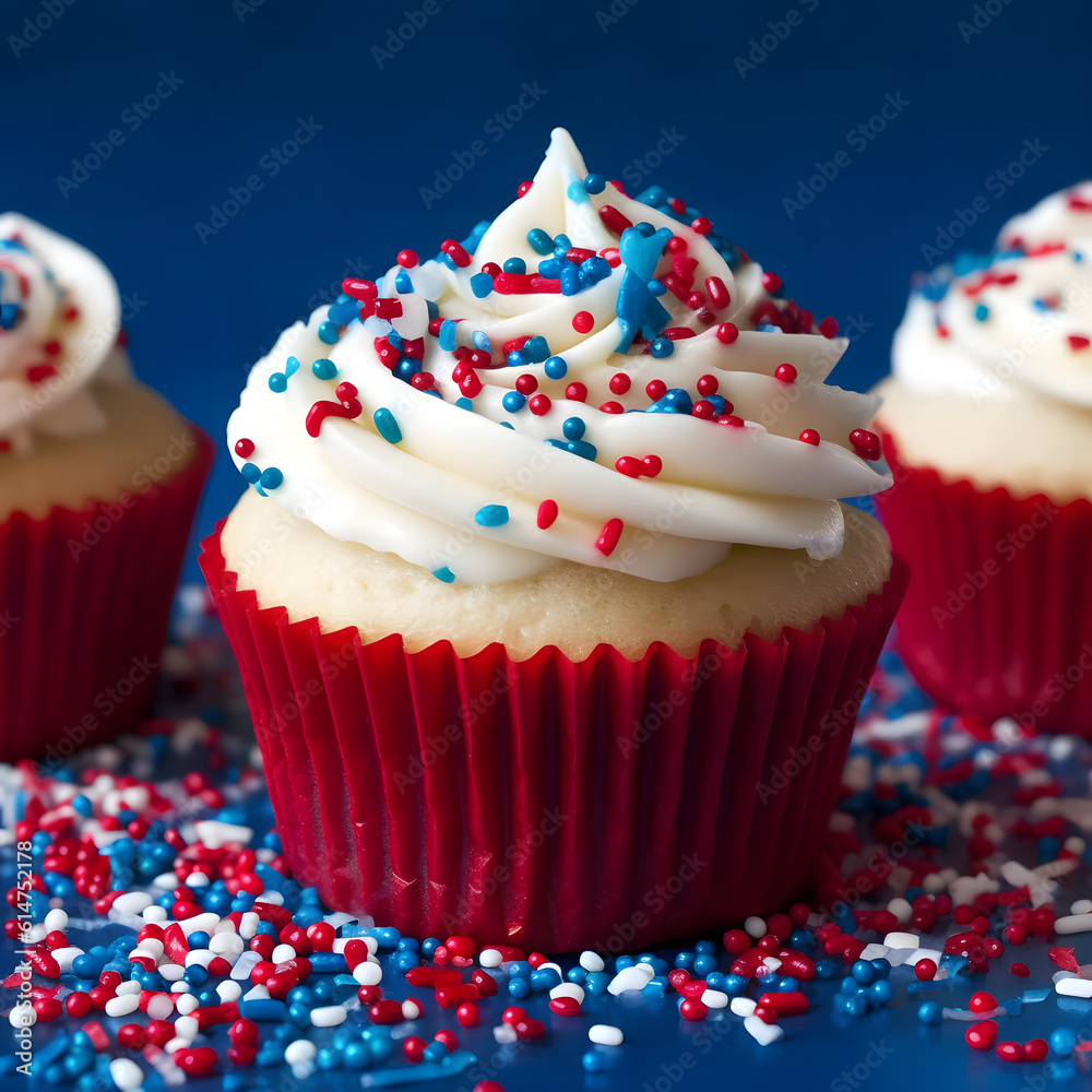 Cupcakes in the colors of United States, delicious looking Cupcakes in the colors of United States, delicious looking