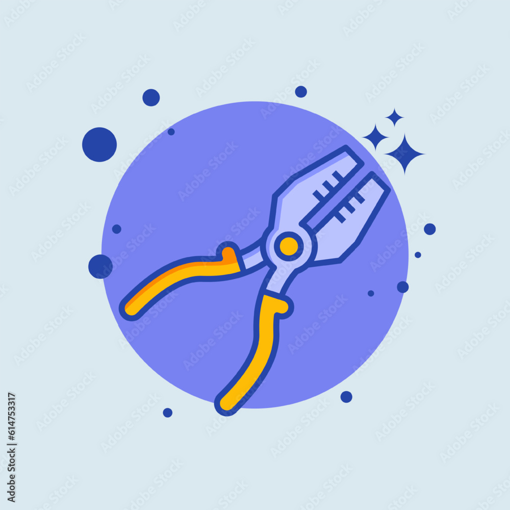 Plier flat illustration. Repair tool signs vector illustration. Plier flat illustration. Repair tool signs vector illustration.