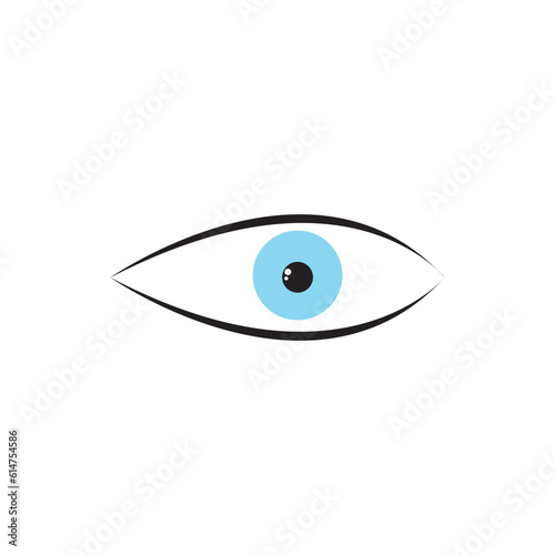 Eye vector logo design template. Modern minimal flat design style. Vector illustration.