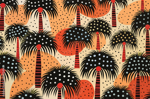 Illustration, Landschaft mit Palmen, Generiert mit KI