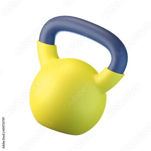 Fitness and Gym 3D Icons Kettlebell