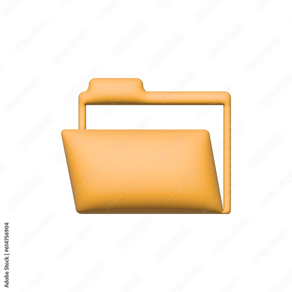 folder file 3d yellow element icon illustration