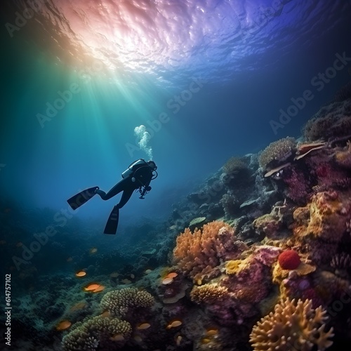 Scuba diving in the sea © ZOORY