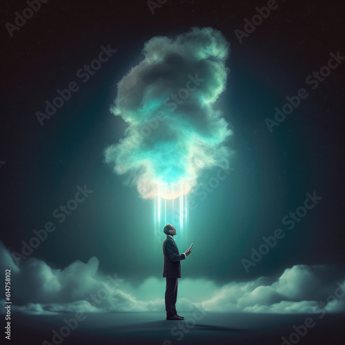 businessman with cloud