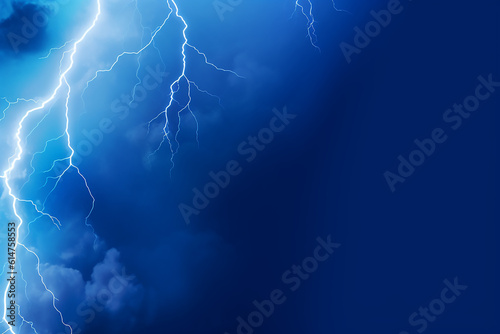 lightning in the night sky, ai generated
