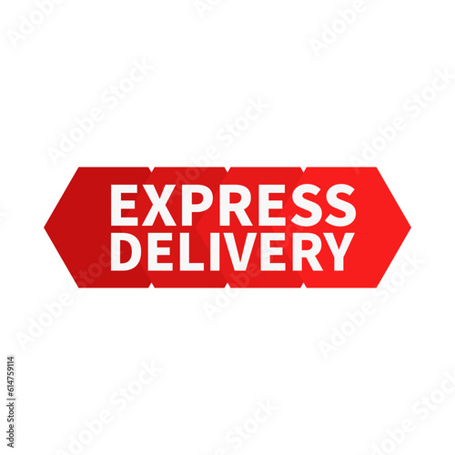 Express Delivery In Red Color Hexagonal Rectangle Shape For Promotion Sale
