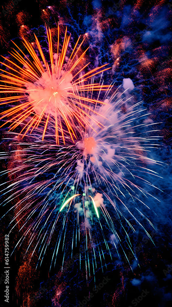 Beautiful Fireworks in The Night Sky Beautiful Fireworks in The Night Sky