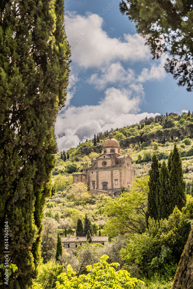 Small church on the hills of Cortona, Tuscany, Italy