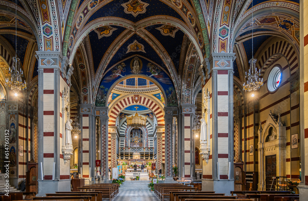 Santa Margherita basilica on top of Cortona, Tuscany Italy