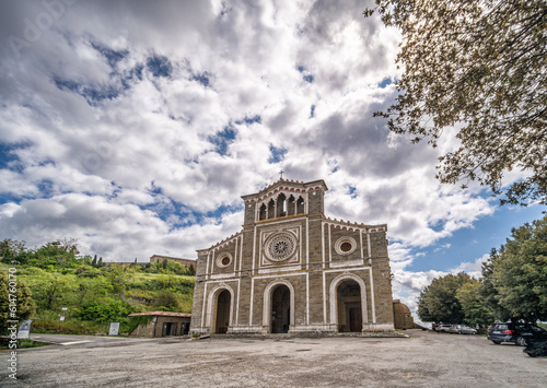 Santa Margherita basilica on top of Cortona, Tuscany Italy